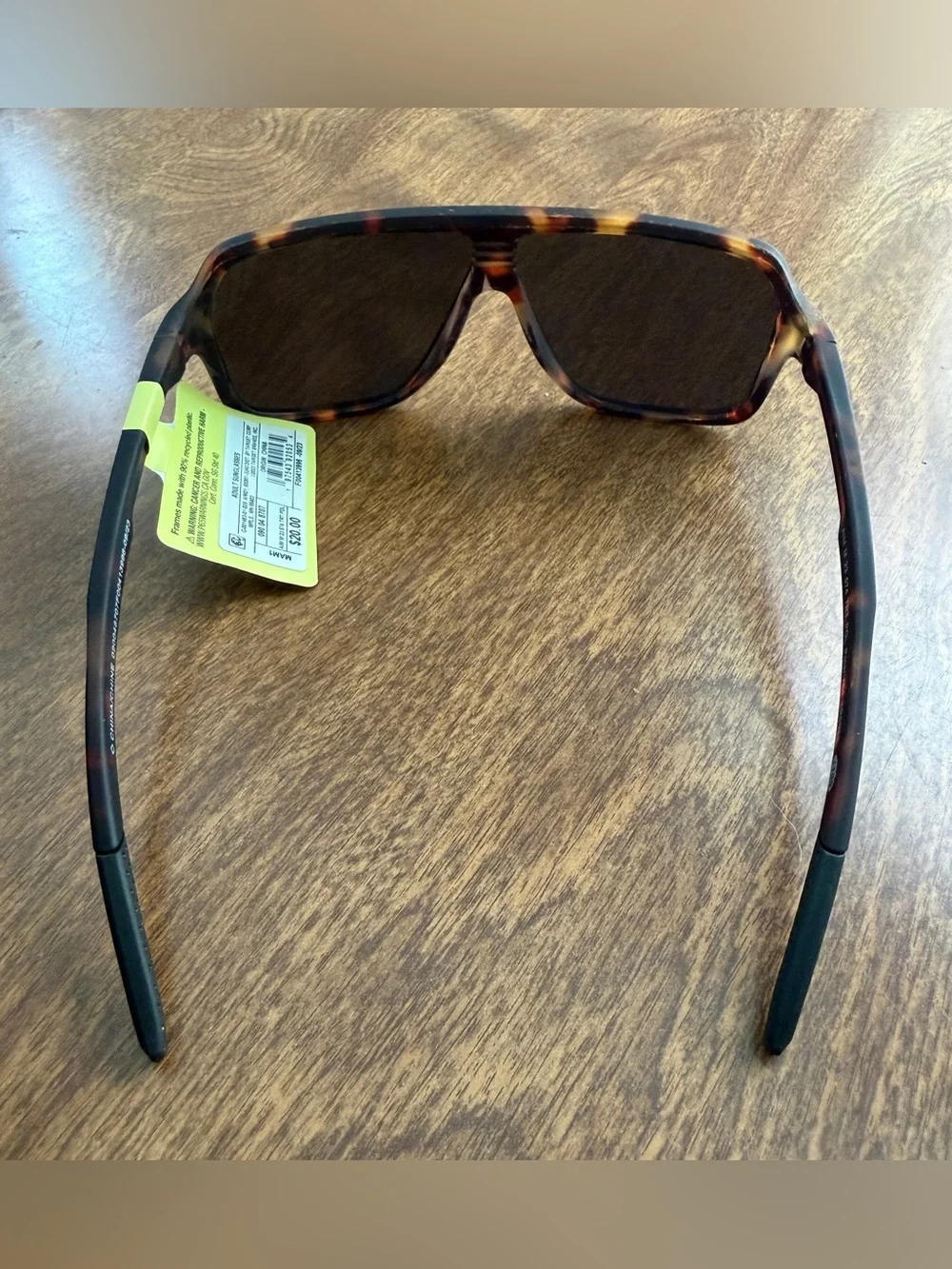 Tortoiseshell Shield Sunglasses - Brown Lenses